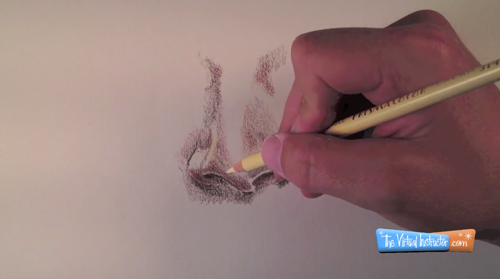 Colored Pencils Nose drawing