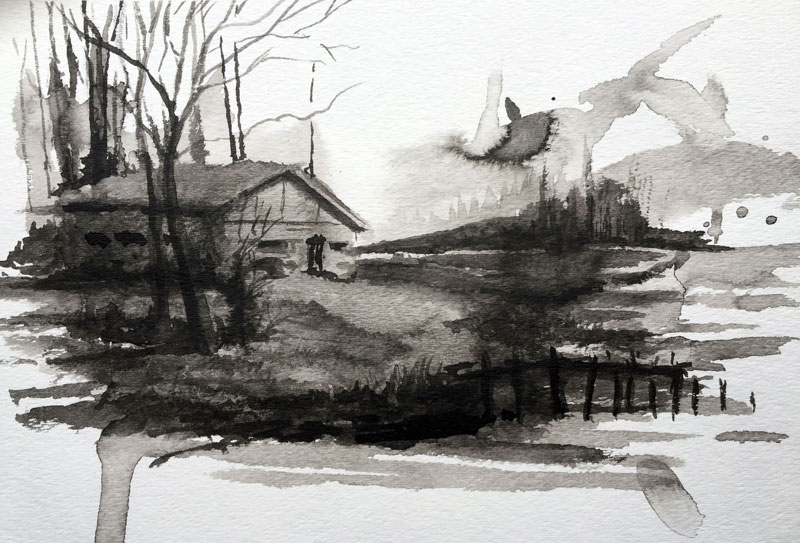 Creativity Exercise with Ink Wash