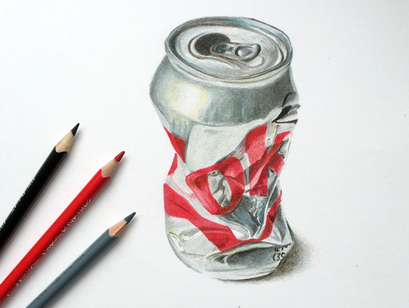 Realistic colored pencil drawing