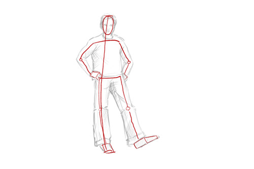 How to draw a person standing stick figure